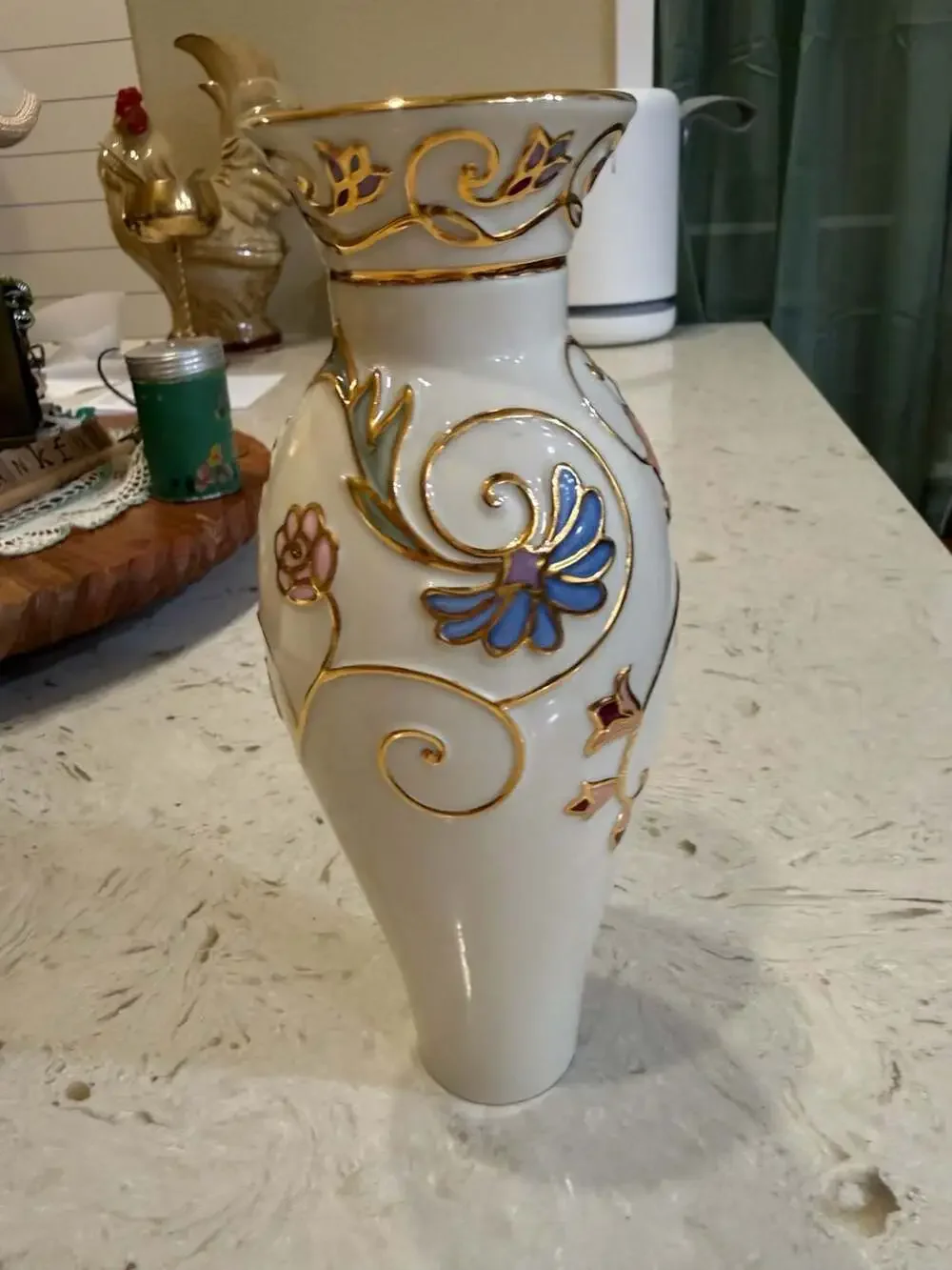 Lenox Gilded Garden Petite Porcelain Vase Floral Gold Trim SKU 6438857